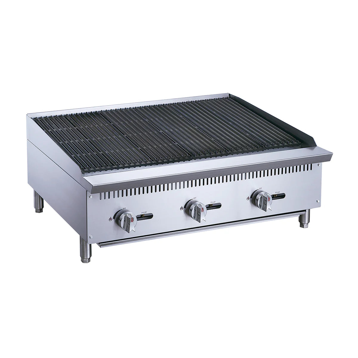 RFS-36-MG | Asador comercial a gas Migsa  de 3 quemadores radiantes en acero inoxidable