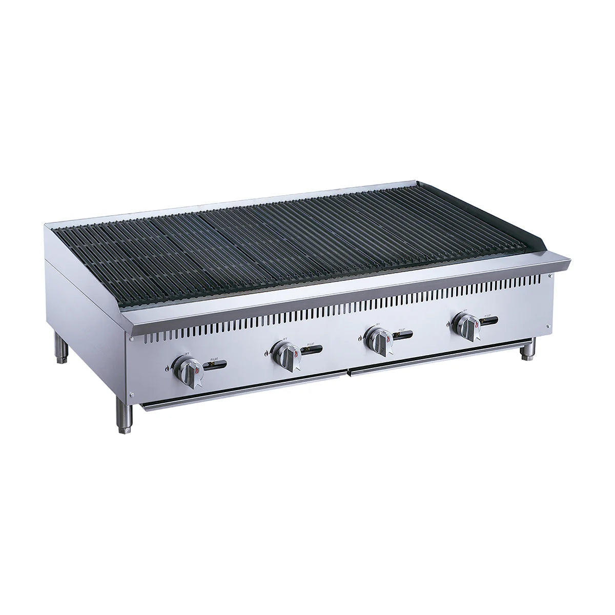 RFS-48-MG | Asador comercial a gas Migsa de 4 quemadores radiantes en acero inoxidable