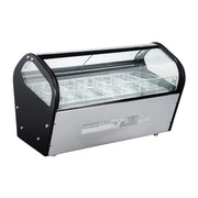 RTD-122L | Vitrina exhibidora de helados sobre mostrador Migsa 780 W con 6 insertos, frente curvo e iluminación LED