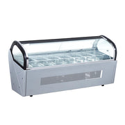 RTD-142L | Vitrina exhibidora de helados sobre mostrador Migsa  860 W con 7 insertos, frente curvo e iluminación LED