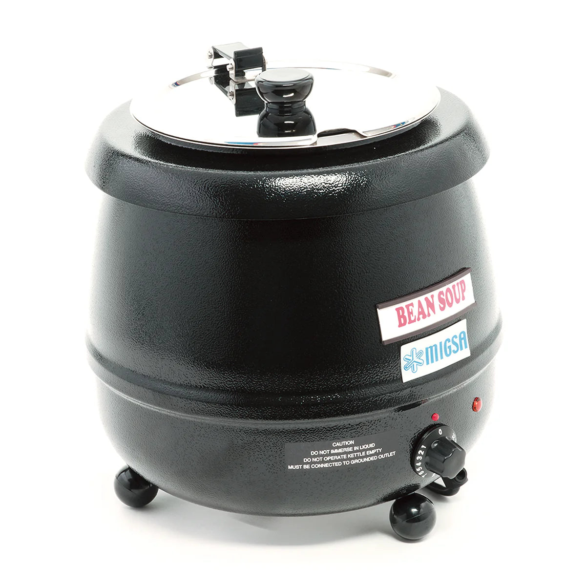 SB-6000 | Calentador eléctrico de sopas Migsa  9 L con olla interior de acero inoxidable y acabado negro
