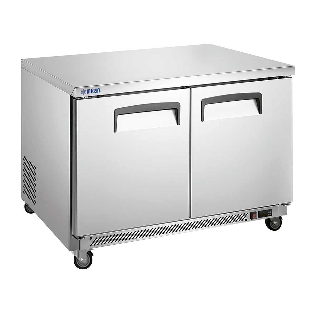UC-48C-2 | Mesa fría refrigerada Migsa 340 L con 2 puertas sólidas y control digital de temperatura