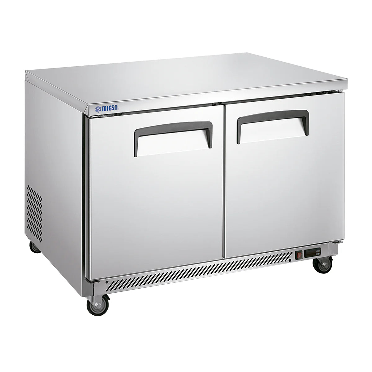 UC-48F-2 | Mesa fría congelada Migsa 340 L con 2 puertas sólidas y control digital de temperatura