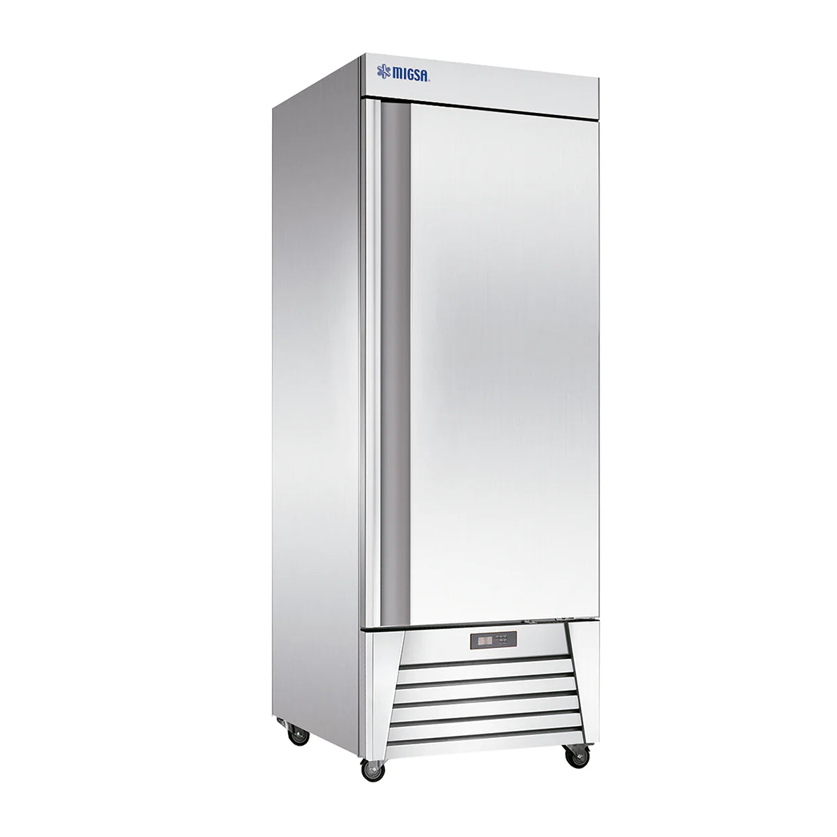 UR-27C-1 | Refrigerador vertical de acero inoxidable Migsa 650 L con 1 puerta sólida y control digital de temperatura