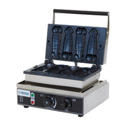 WDR-4 | Wafflera de figura anatómica Migsa 1500 W con 4 piezas, platos de teflón y termostato ajustable
