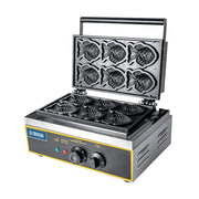 WKM-6  | Wafflera mini taiyaki Migsa 1600 W con 6 piezas, platos de teflón y termostato ajustable