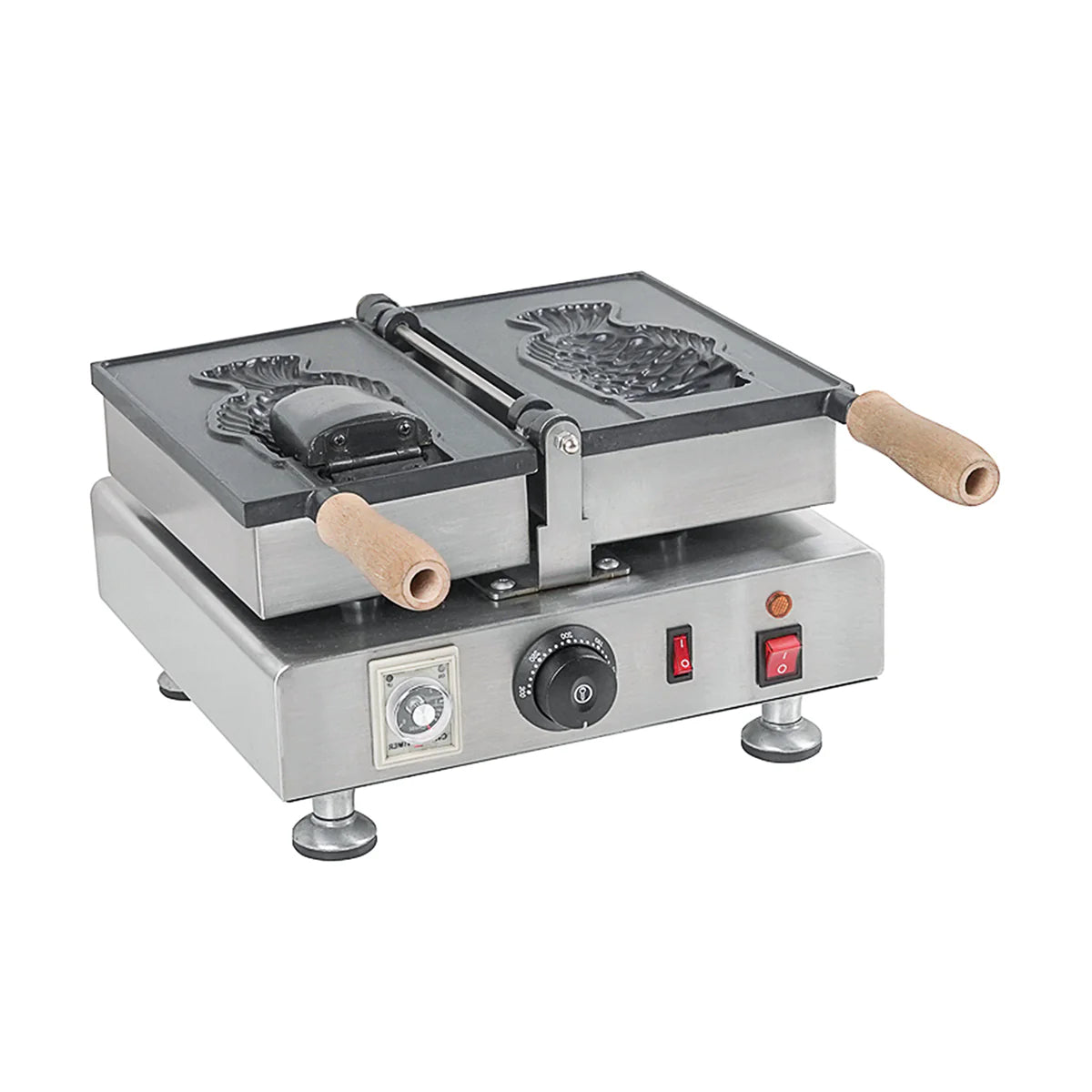 WTM-1 | Wafflera taiyaki tipo cono Migsa 1600 W con plato de teflón, termostato ajustable y temporizador de 5 min