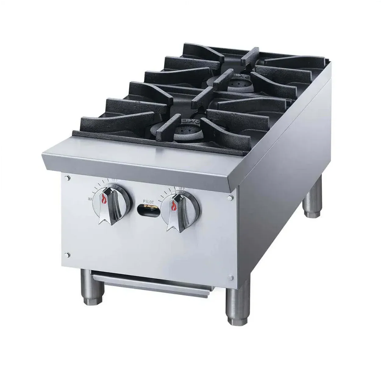 XRB-2-MG | Parrilla comercial a gas Migsa con 2 quemadores de 56000 BTU/h y parrilla de fundición