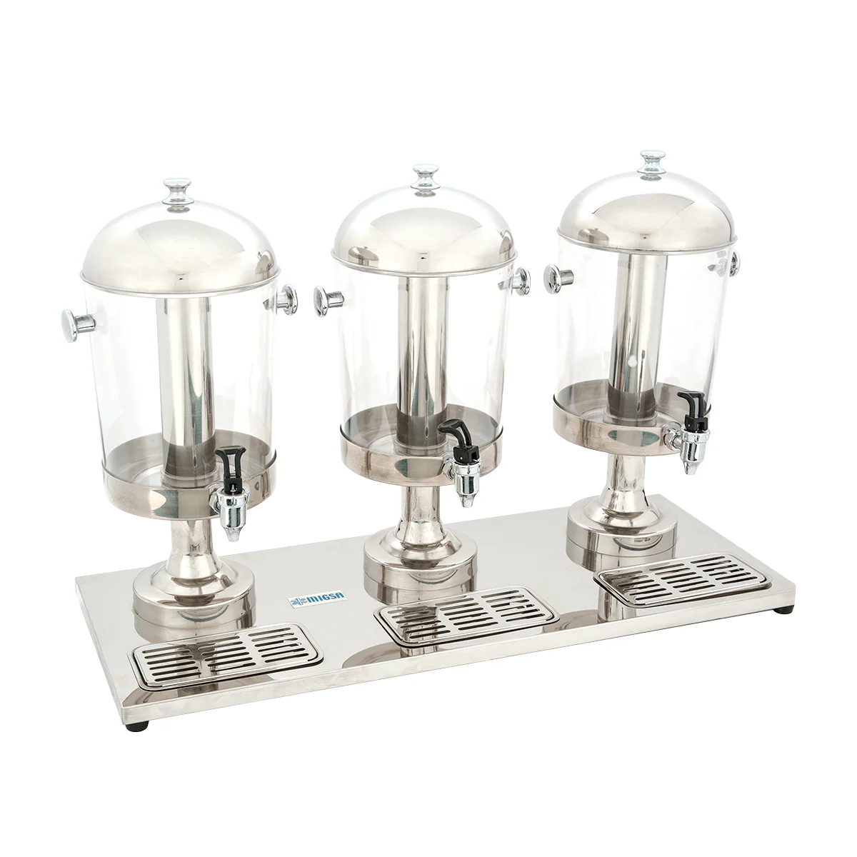 ZCF303B | Despachador de jugos Migsa 24 L con 3 tanques y tubo central para hielo
