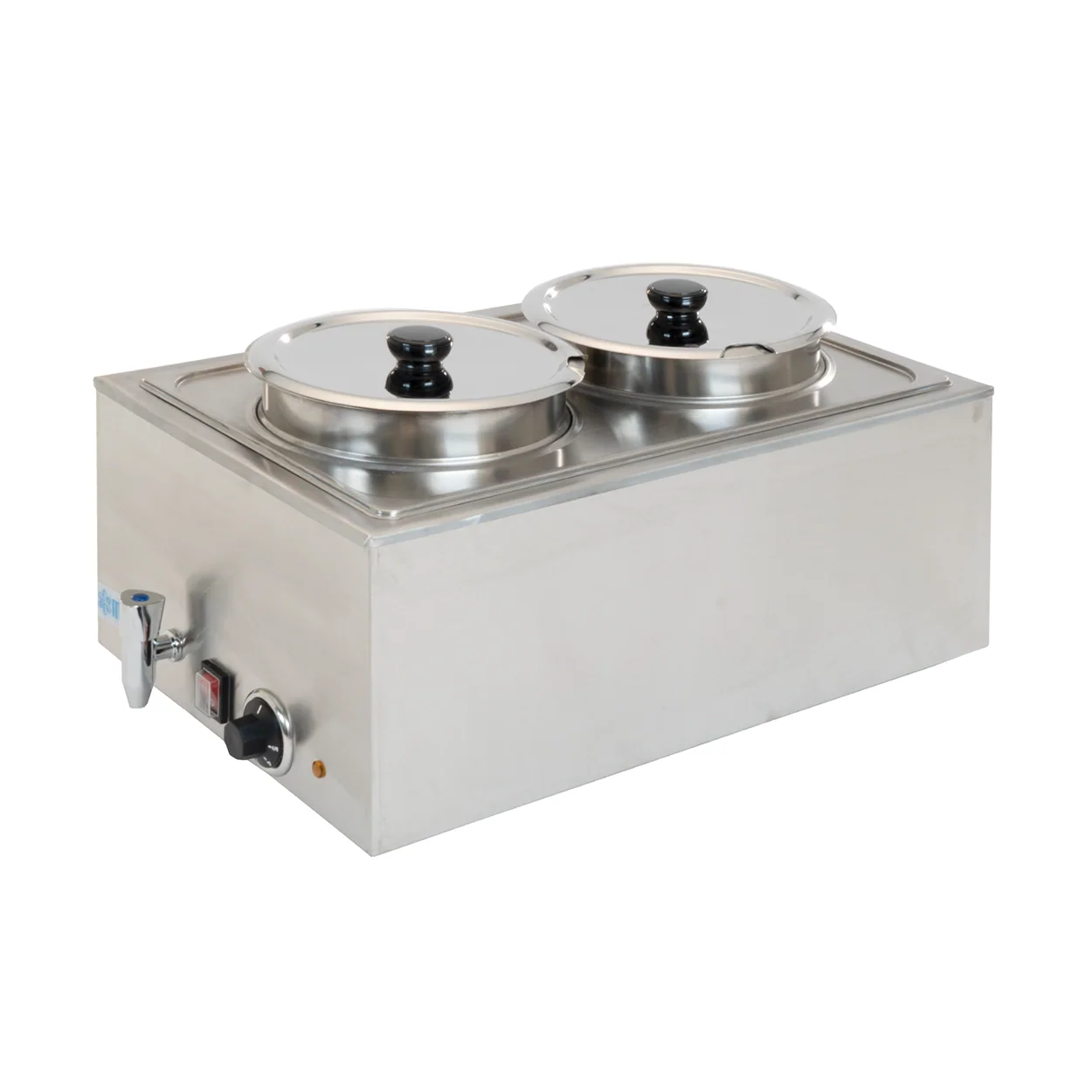 ZCK165AT-4  | Baño María eléctrico Migsa 1200 W con 2 insertos redondos de 8 L y llave de drenaje