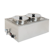 ZCK165AT-4  | Baño María eléctrico Migsa 1200 W con 2 insertos redondos de 8 L y llave de drenaje