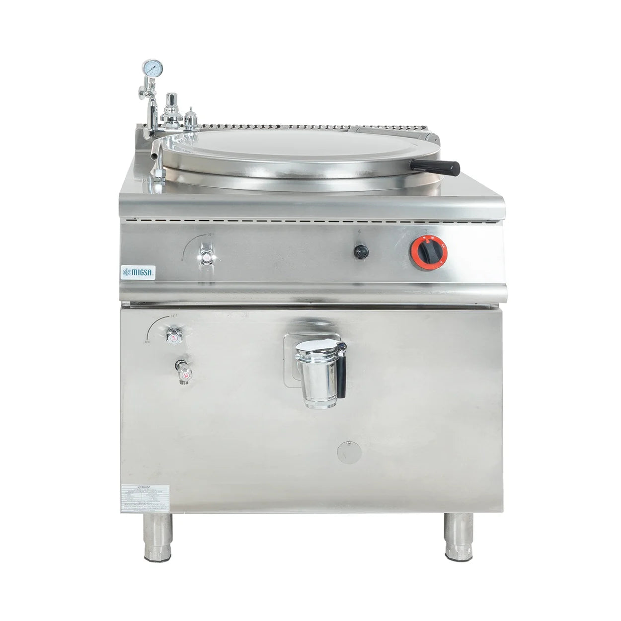 ZH-RO100 | Marmita a gas LP Migsa  100 L con chaqueta de vapor y válvula de salida rápida