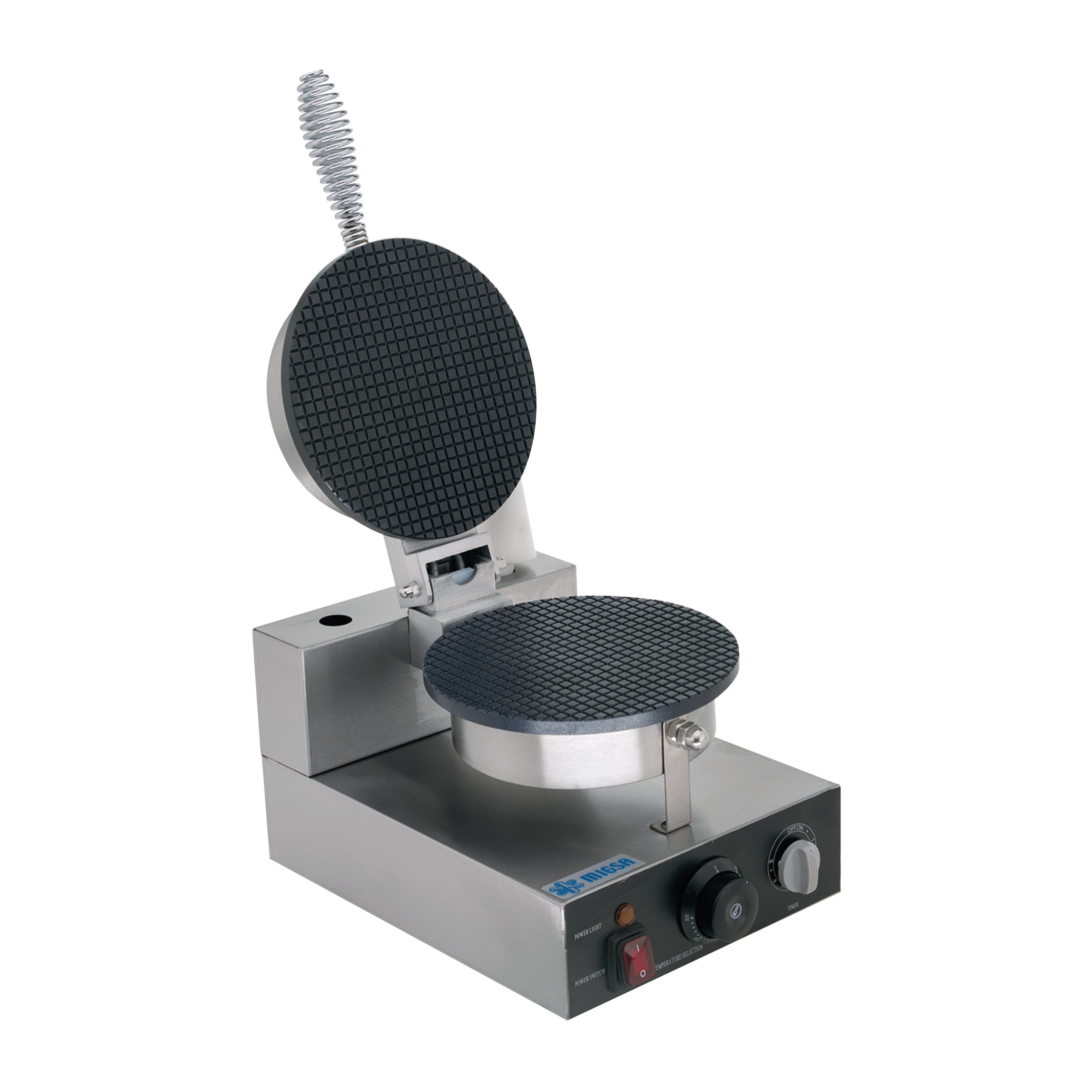ZU1 | Cocinador eléctrico sencillo de conos y canastitas Migsa 1200 W con plato de teflón y termostato
